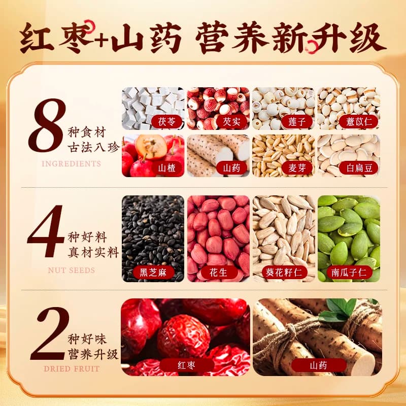 百草味红枣山药八珍糕茯苓芡实糕传统糕点心休闲零食小吃早餐 - 缩略图4