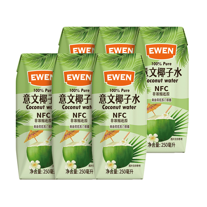 印尼进口意文NFC椰子水含电解质250ml*6盒椰青果汁补水饮料 - 缩略图2
