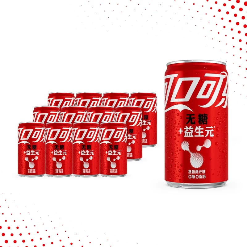 可口可乐碳酸饮料益生元无糖200ml*12罐整箱汽水（B）随机发货 - 缩略图2