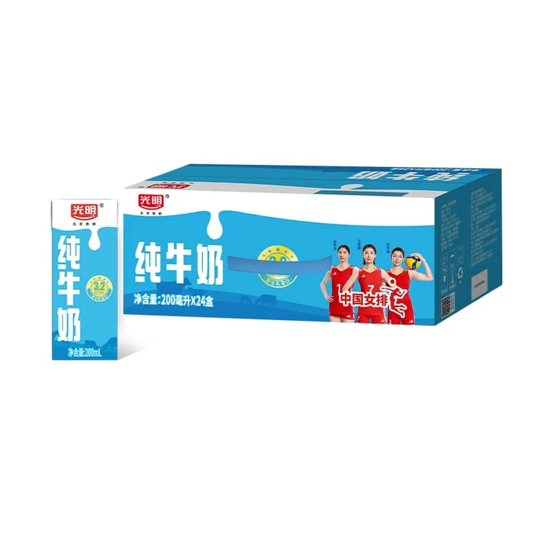 光明纯牛奶200mL*24盒营养早餐奶整箱礼盒 - 缩略图4