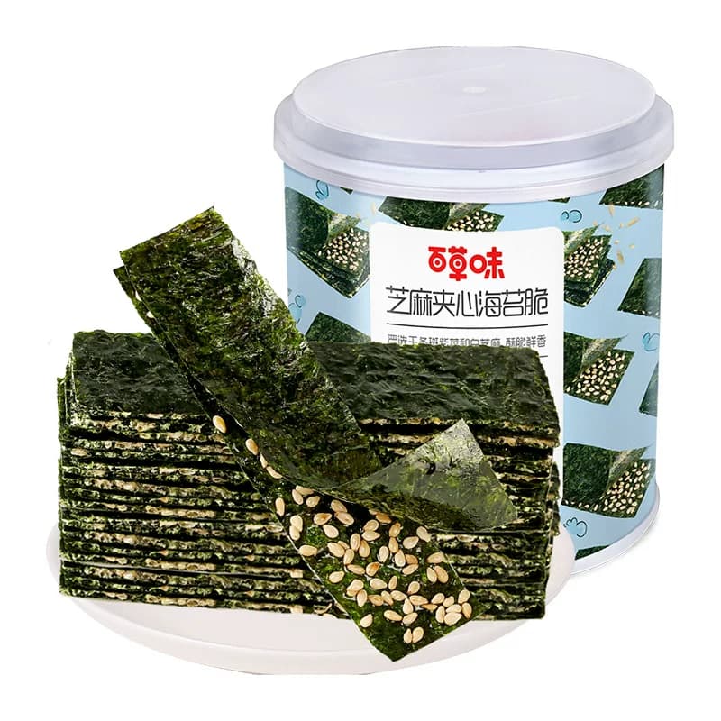 百草味芝麻夹心海苔脆罐装海苔碎寿司海苔拌饭碎休闲零食下午茶 - 缩略图2