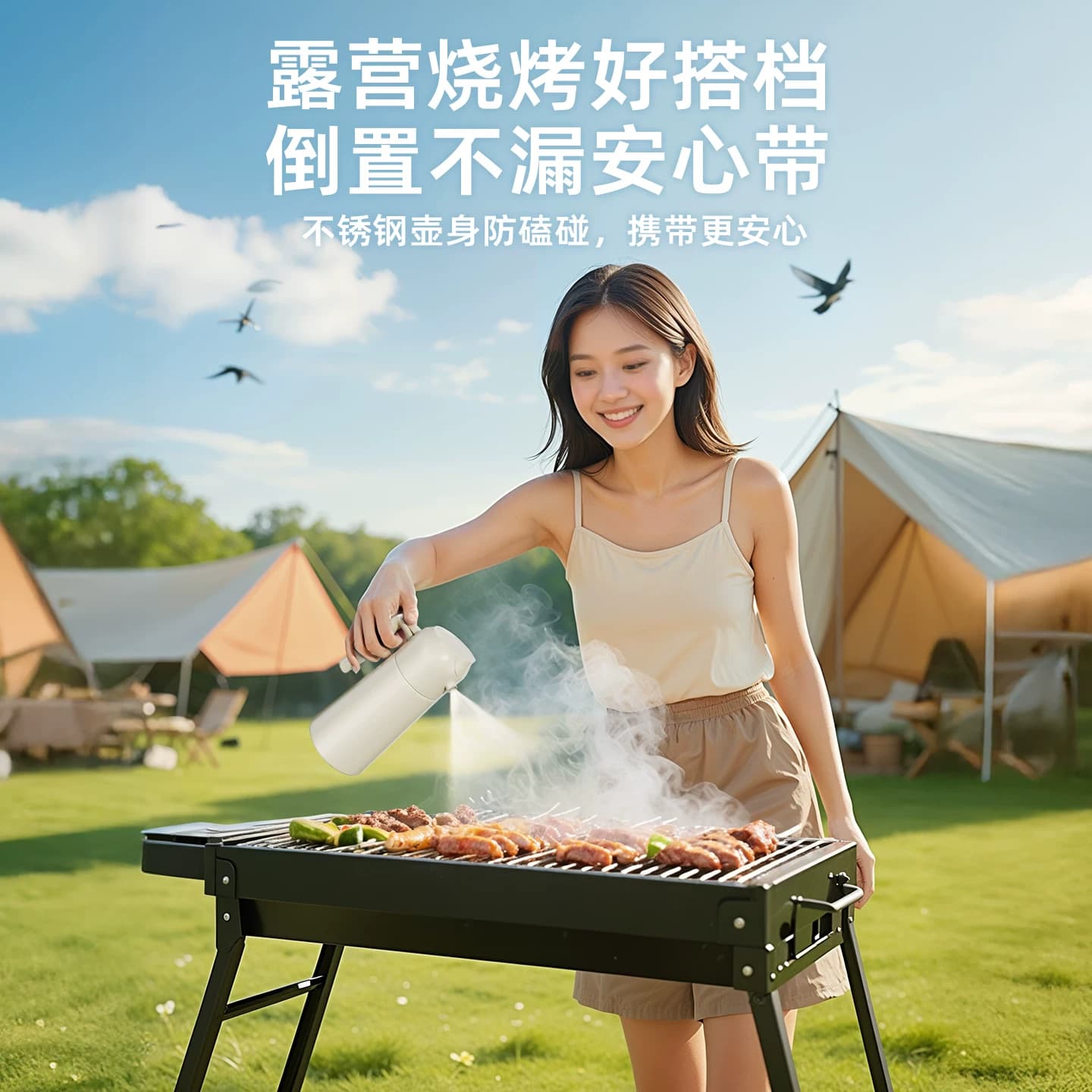 捷安玺不锈钢喷油壶家用厨房不挂油喷倒两用雾化喷油瓶调料瓶油罐 - 缩略图5