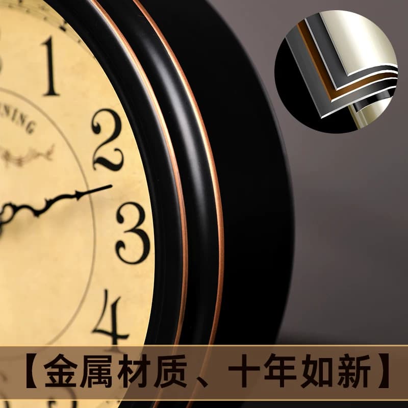 客厅摆台式座钟摆件美式复古桌面新款钟表摆放式台钟时钟2026新款 - 缩略图3