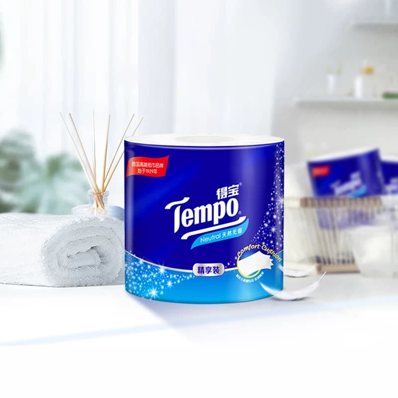 Tempo/得宝卷纸精享装有芯家用无香厕纸加厚卷筒纸整箱135g×10卷 - 缩略图4