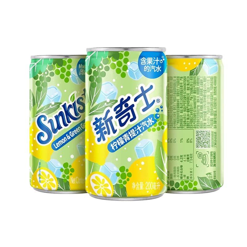 屈臣氏新奇士迷你罐柠檬青提柠檬可乐橙汁橙味果味混合味汽水饮料 - 缩略图4