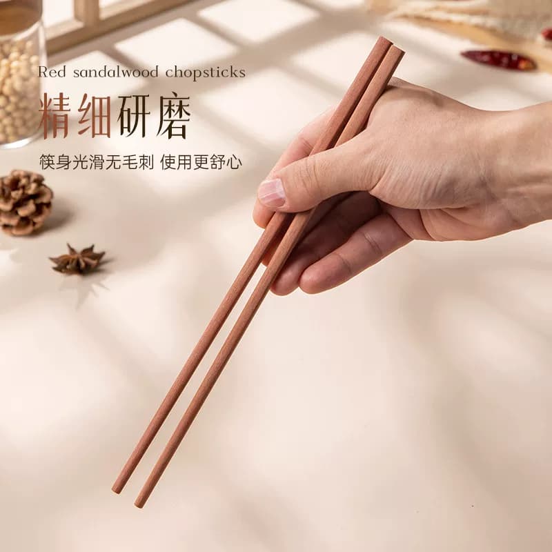 双枪抗菌颜值木筷子家用原木高档无漆无蜡防滑防霉耐高温家庭餐具 - 缩略图3