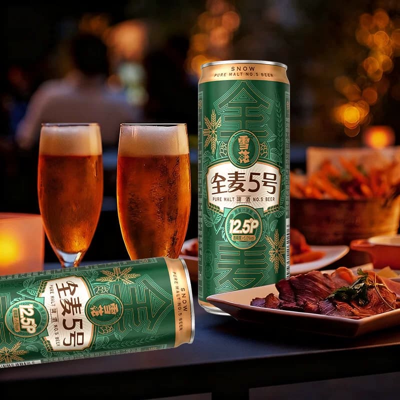 雪花啤酒全麦5号330ml*6听醇厚型啤酒麦汁浓度12.5°全麦芽酿造 - 缩略图4