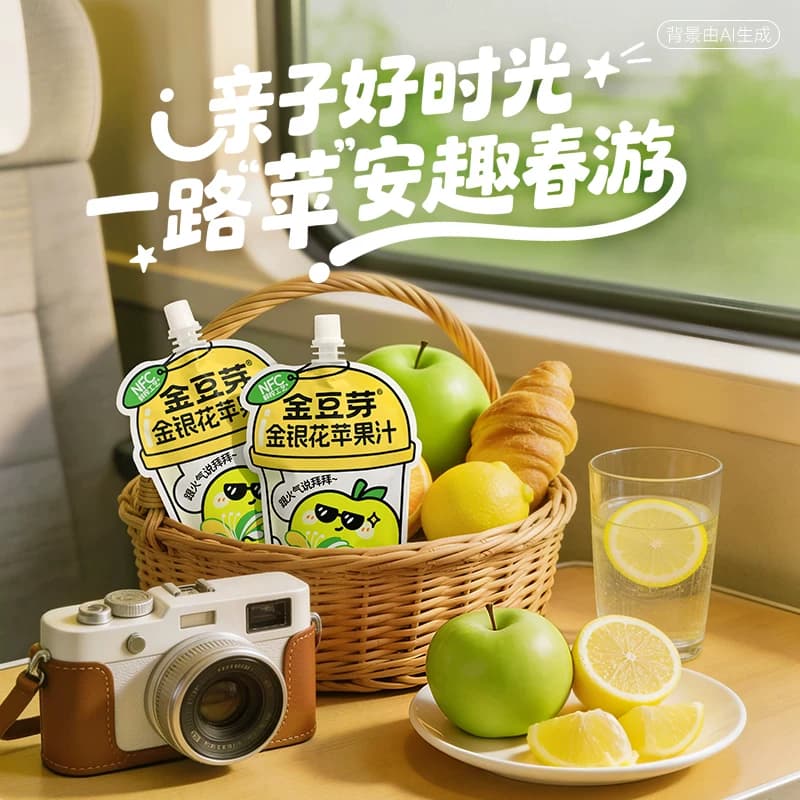 金豆芽金银花苹果汁100mL*4袋 - 缩略图2