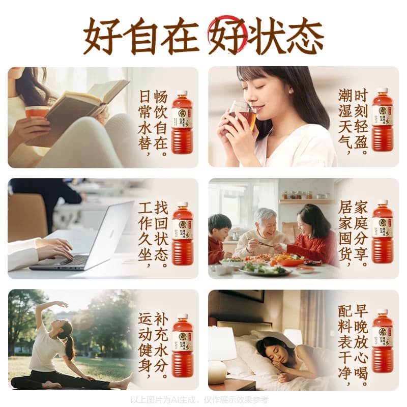 元气森林好自在红豆薏米水900ml*12瓶大瓶装无糖植物饮料 - 缩略图5