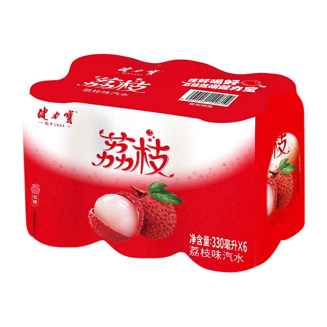 健力宝荔枝风味低糖碳酸饮料汽水330ml*6罐清爽果味气泡汽水罐装 - 缩略图4