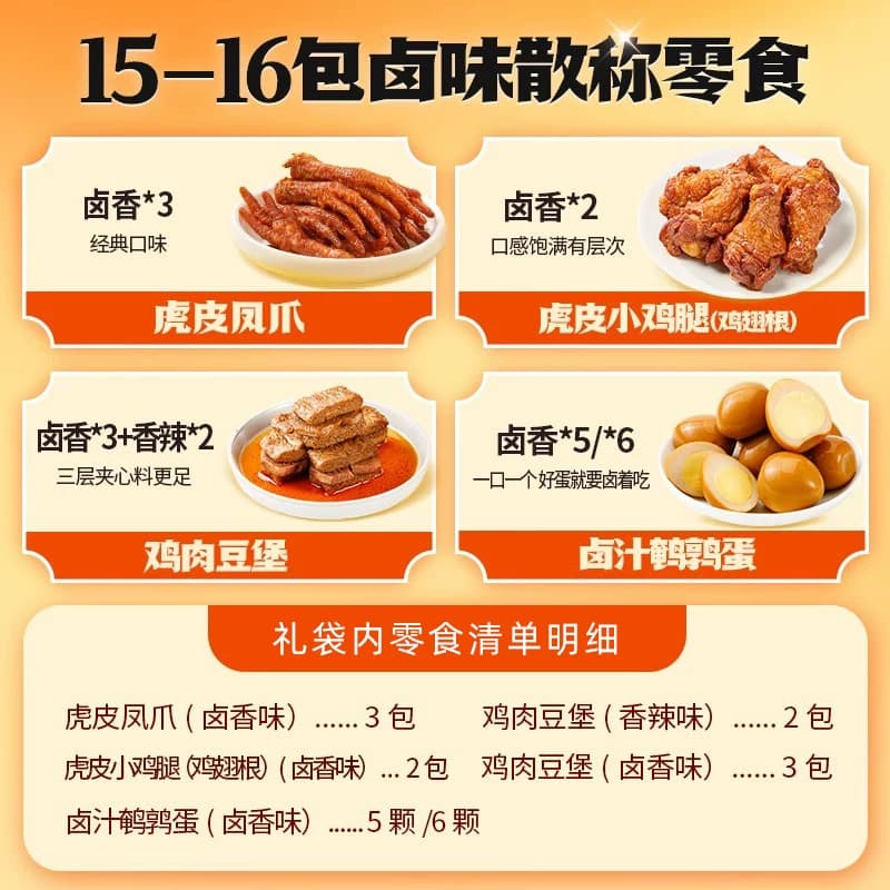 王小卤卤味零食大礼包虎皮凤爪休闲美味送礼小吃 - 缩略图2
