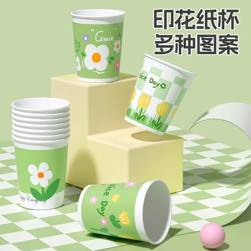 云蕾一次性杯子茶水杯野餐露营纸杯大号装办公室饮料杯商用招待 - 缩略图4