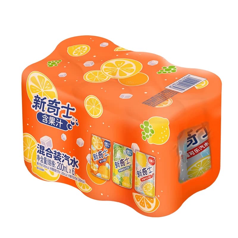 屈臣氏新奇士迷你罐柠檬青提柠檬可乐橙汁橙味果味混合味汽水饮料 - 缩略图5