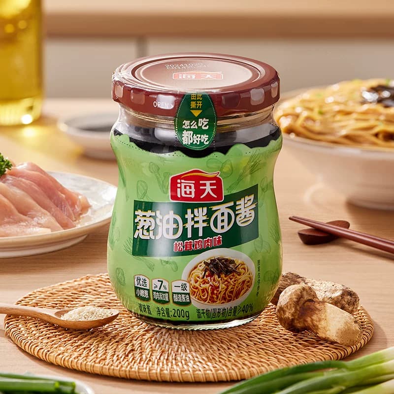 海天葱油拌面酱200g松茸鸡肉味蘸食酱拌饭调味酱香菇辣椒酱豆瓣酱 - 缩略图2
