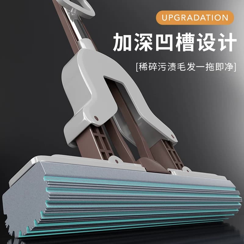 百家好世海绵拖把家用吸水拖布对折式卫生间一拖净挤水拖胶棉拖把 - 缩略图4