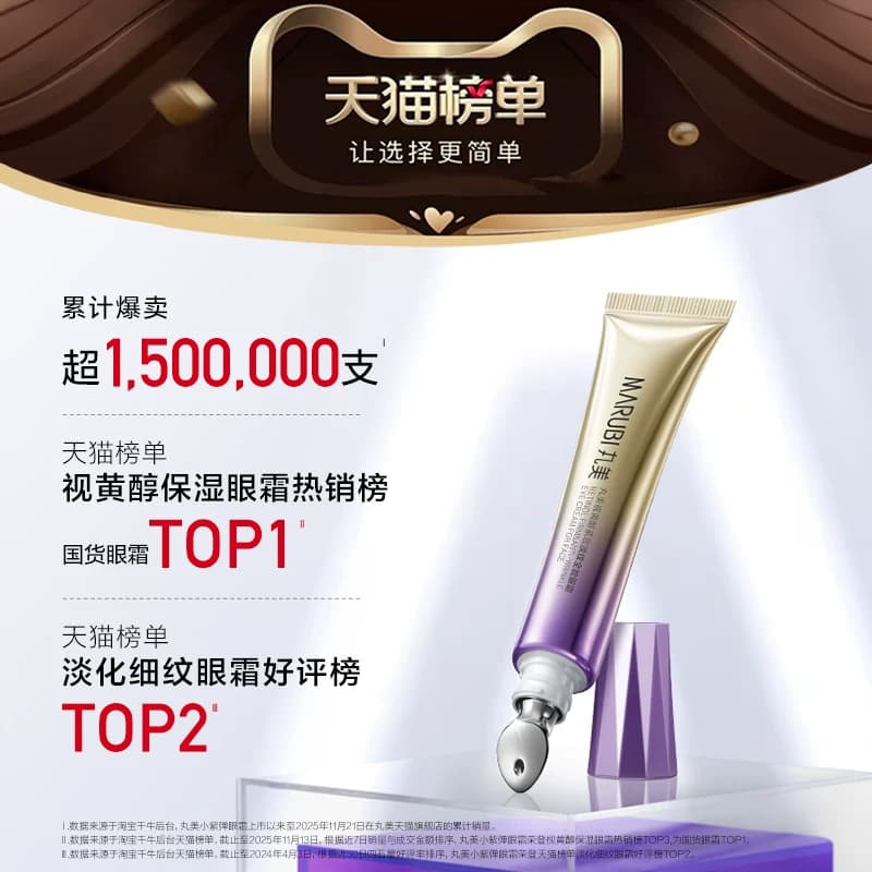 丸美小紫弹眼霜视黄醇眼霜高效温和抗皱紧致提拉淡化细纹带按摩头 - 缩略图5