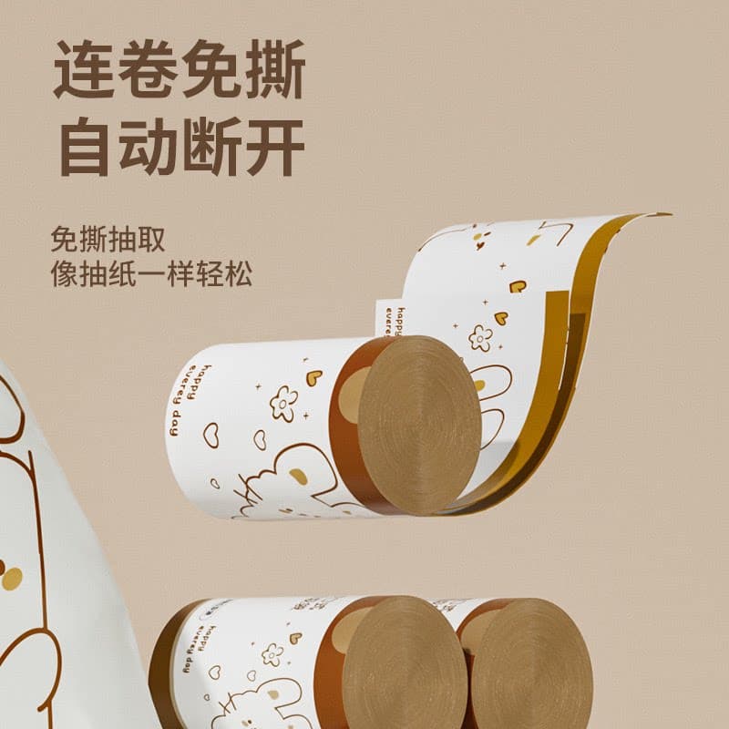 偷看兔印花免撕抽绳垃圾袋家用厨房加厚防漏大号自动收口垃圾袋 - 缩略图3
