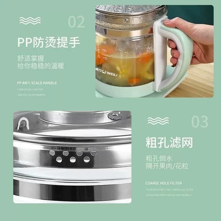 威力养生壶多功能1.8L泡茶煎药壶全自动玻璃耐高温加厚花茶煮茶器 - 缩略图2