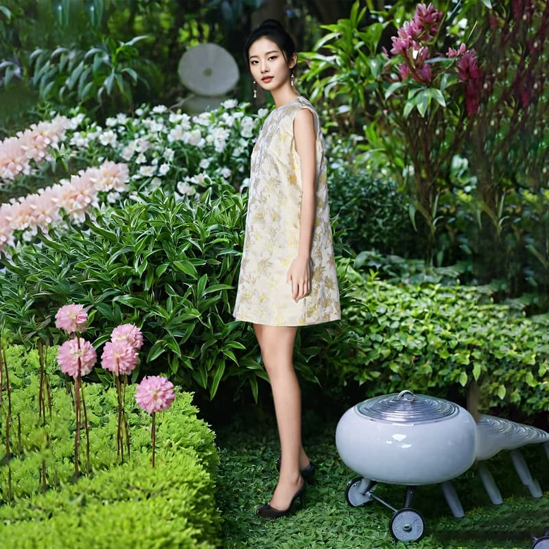 上久楷白百合名家宋锦连衣裙桑蚕丝背心裙真丝布料定制衣服裁缝 - 缩略图3