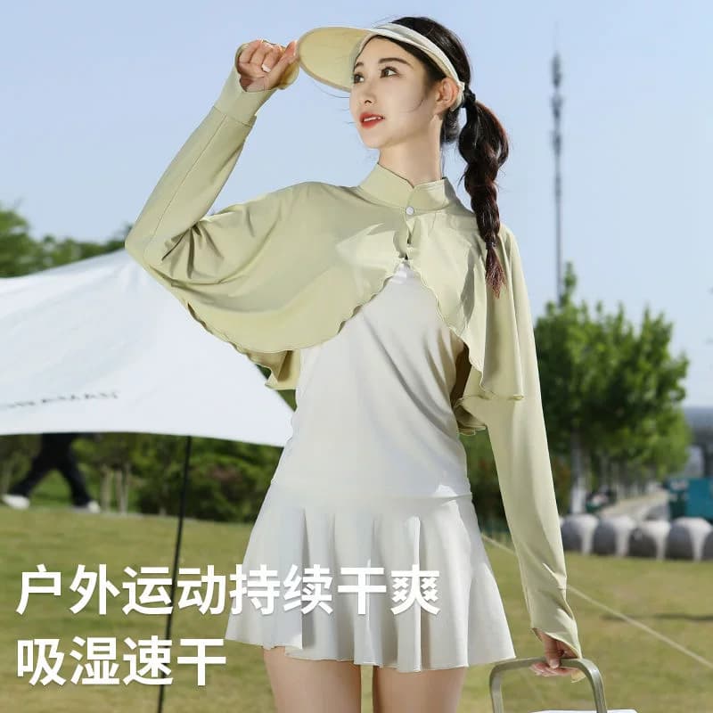 立领冰丝防晒衣女短款披肩外套透气防紫外线遮阳户外开车百搭披肩 - 缩略图5