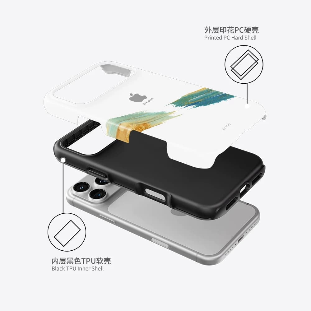 Acvoo油画油漆蓝色红色iPhone17适用于16苹果15不掉漆14可水洗13环保12双层全包air防摔手机壳 - 缩略图2