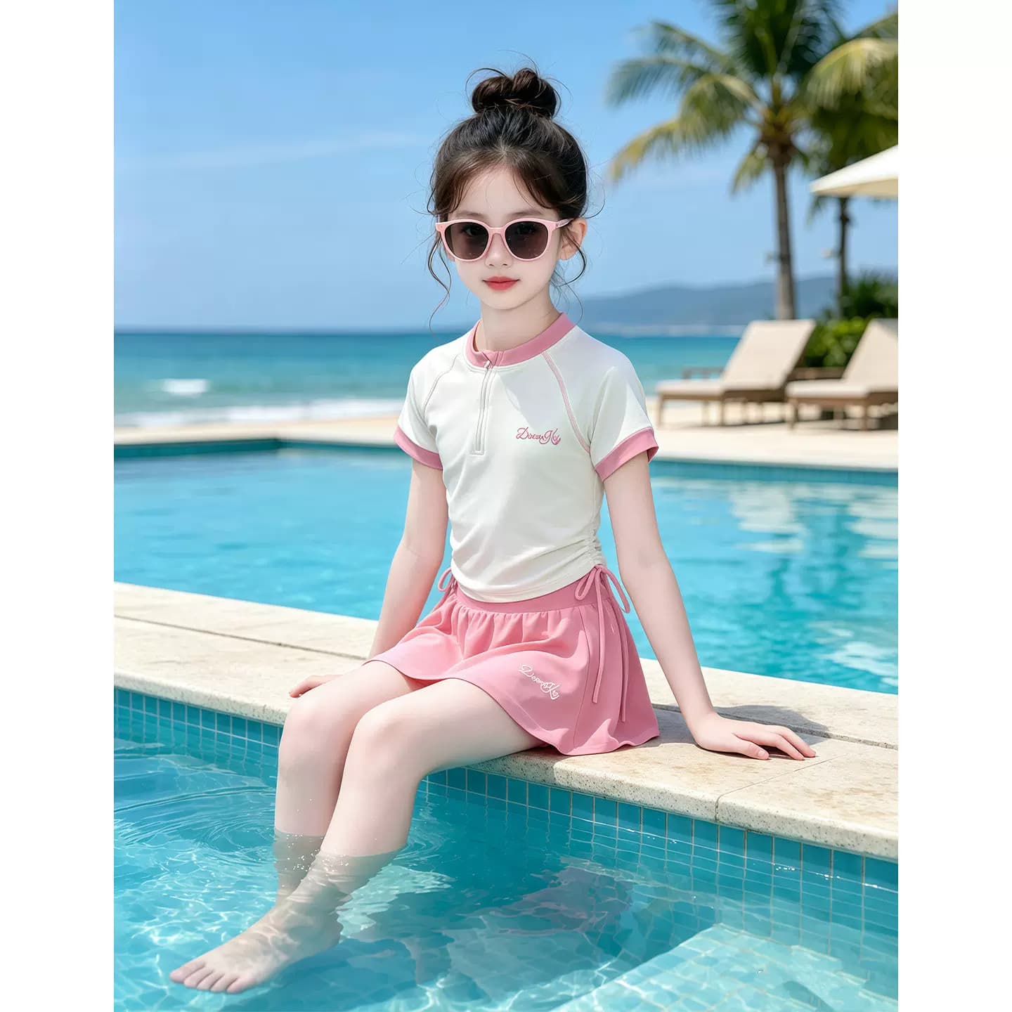 泳衣女儿童夏装2026新款儿童夏季绝美分体游泳衣女大童高级感泳装 - 缩略图3