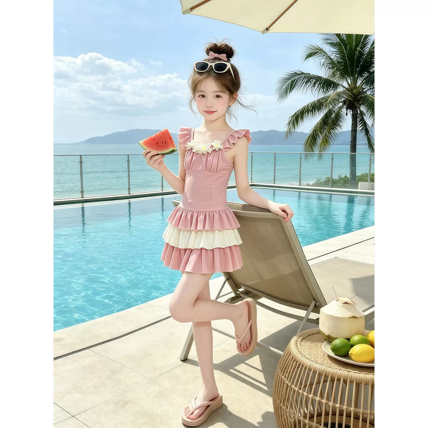 女童连身泳衣夏装2026新款儿童洋派蛋糕裙游泳衣女孩夏季速干泳装 - 缩略图2