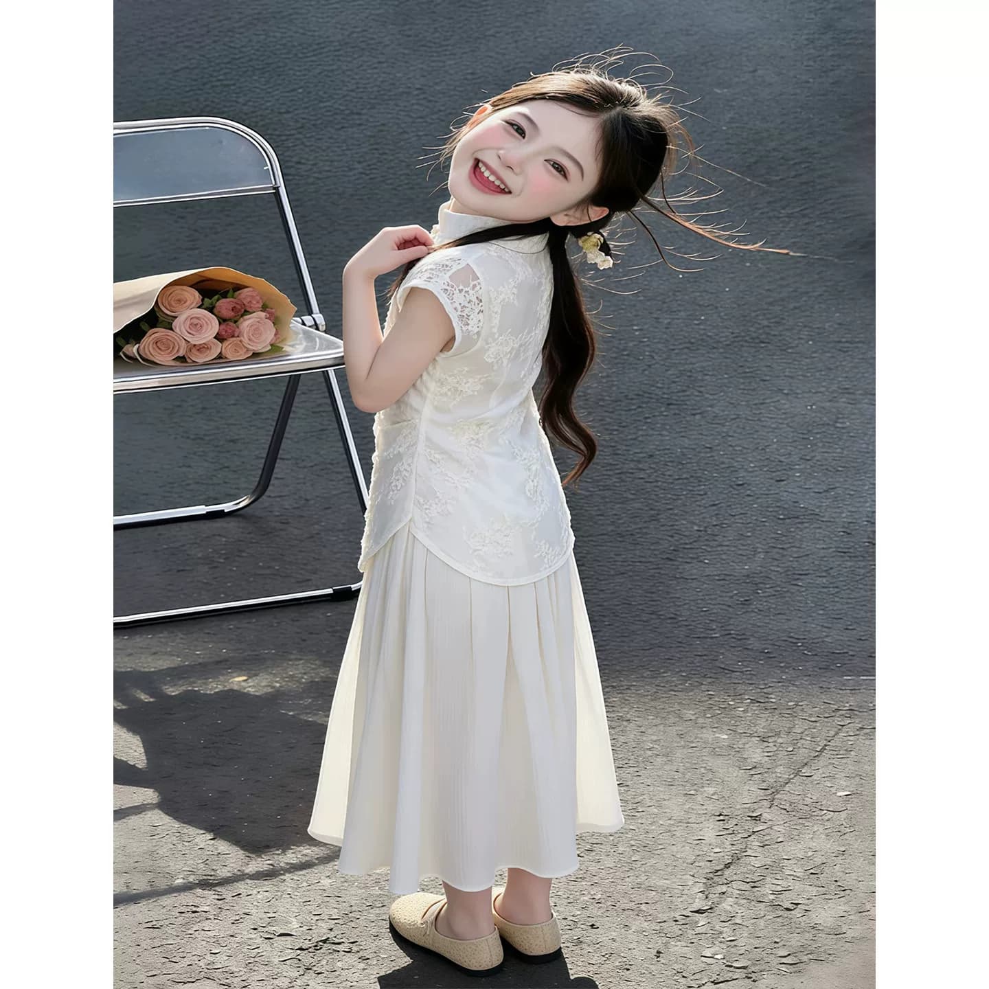 女童连衣裙夏装2026新款儿童夏季新中式国风裙子女大童汉服旗袍裙 - 缩略图5