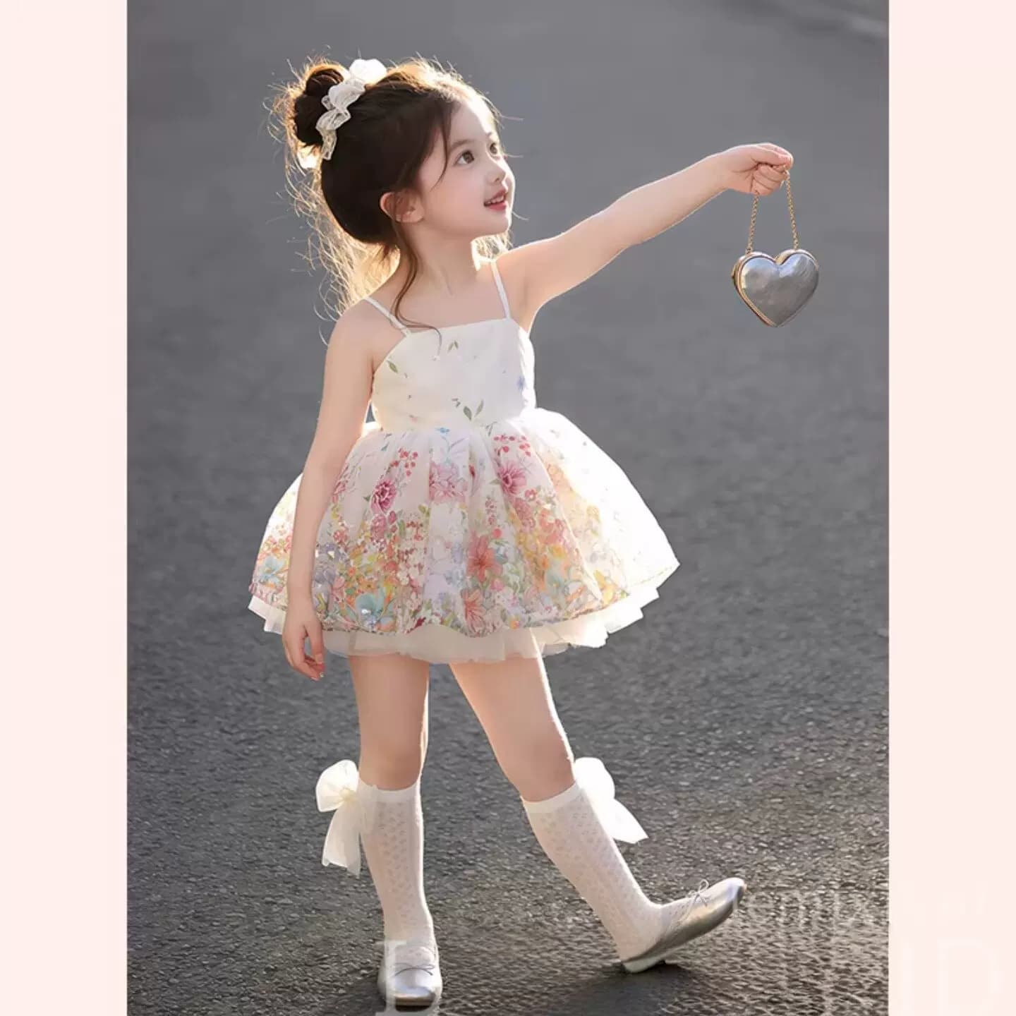 女童碎花吊带连衣裙2026新款夏季女宝蓬蓬礼服裙蝴蝶生日公主裙子 - 缩略图2