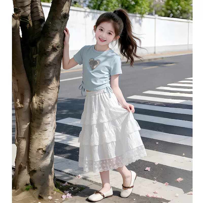 女童连衣裙夏季2026新款儿童洋气蕾丝蛋糕裙女孩夏装超好看半身裙 - 缩略图3