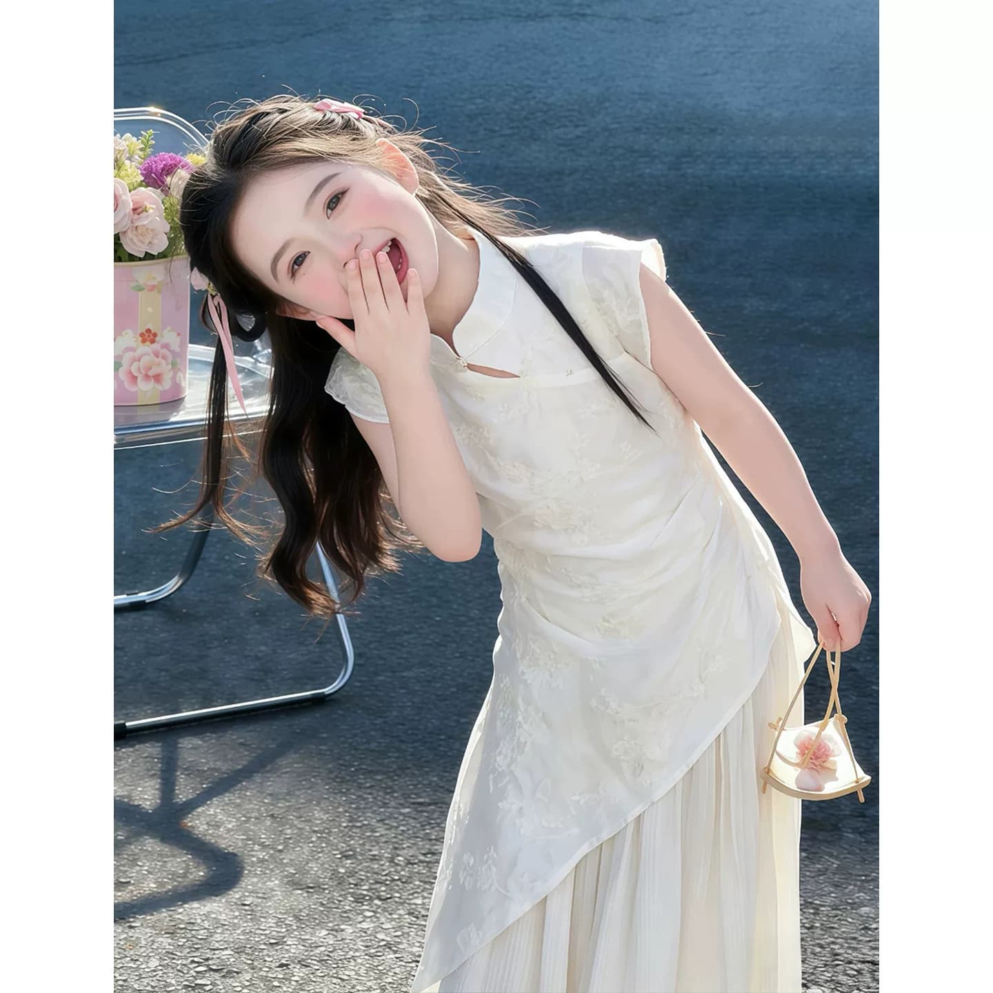 女童连衣裙夏装2026新款儿童夏季新中式国风裙子女大童汉服旗袍裙 - 缩略图3