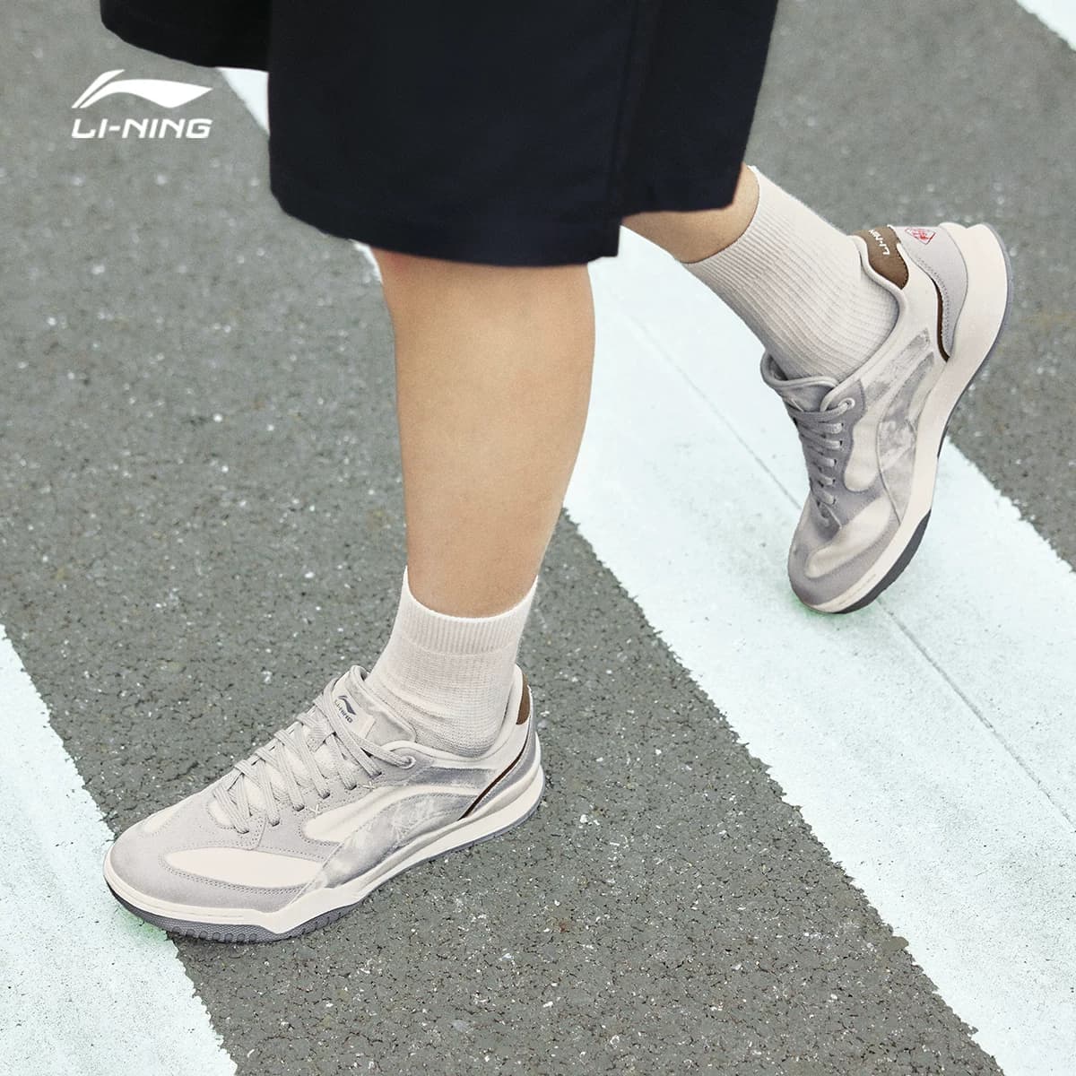李宁月白Retro | 休闲鞋男鞋2026秋季鞋子新款复古薄底板鞋运动鞋 - 缩略图3