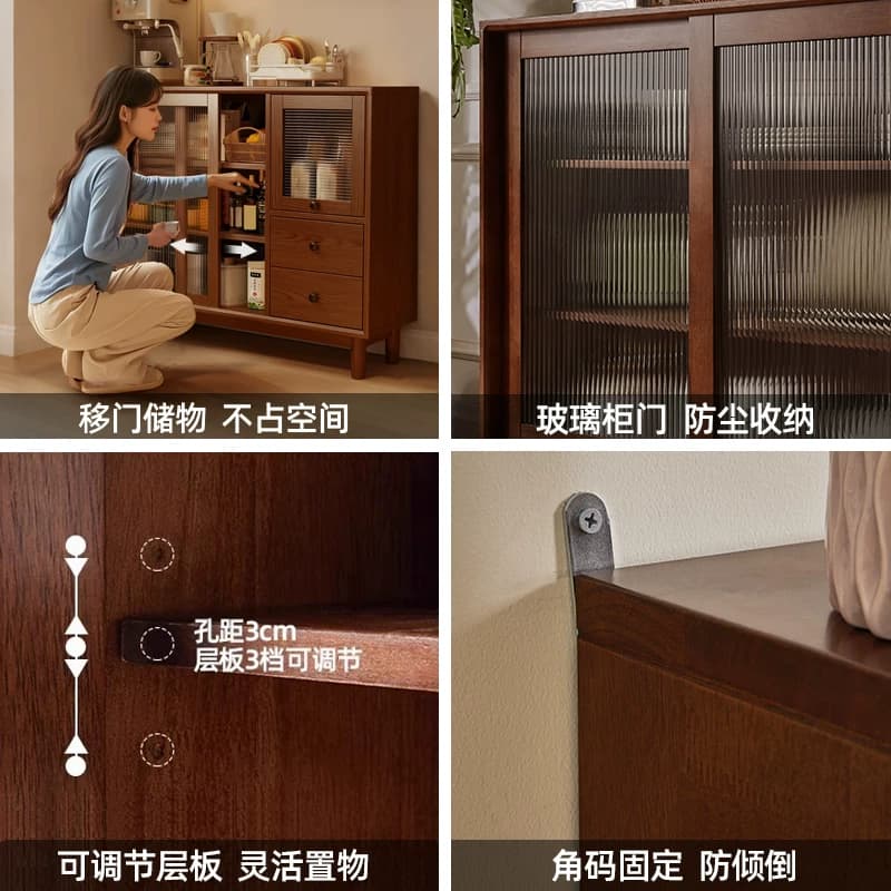 国家补贴实木餐边柜一体靠墙储物柜客厅茶水柜小户型置物柜咖啡柜 - 缩略图4