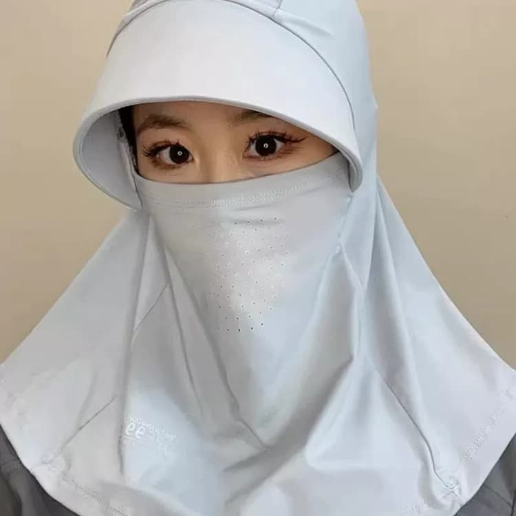 夏季全脸基尼冰丝遮阳帽子女防晒帽防紫外线户外骑行护颈一体面罩 - 缩略图2