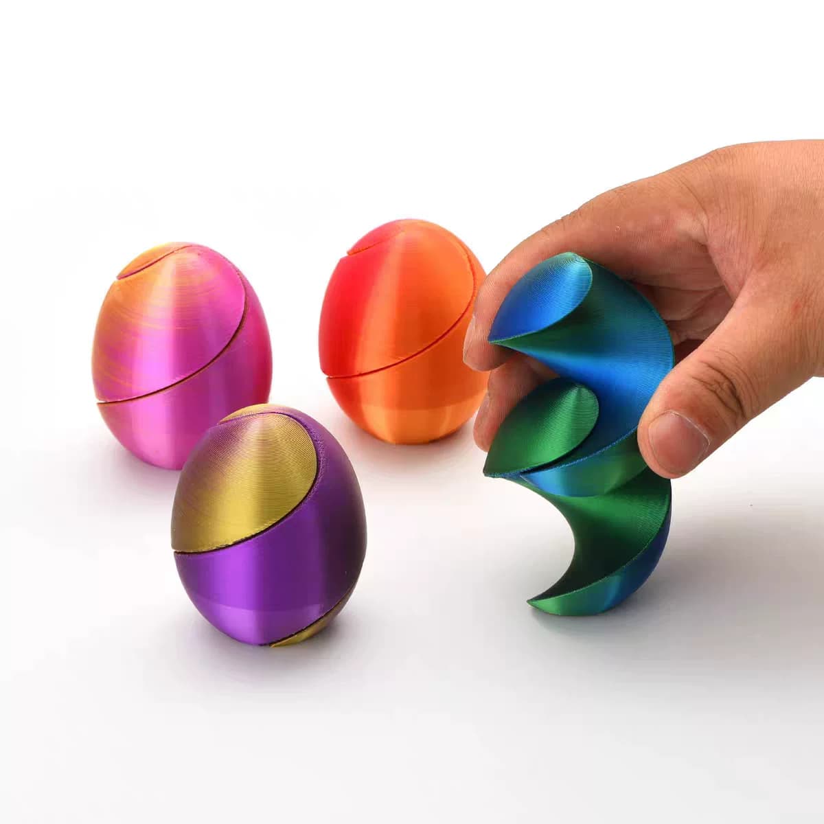新品3d打印螺旋蛋穿梭蛋玩具复活节彩蛋创意解压儿童玩具模型 - 缩略图2