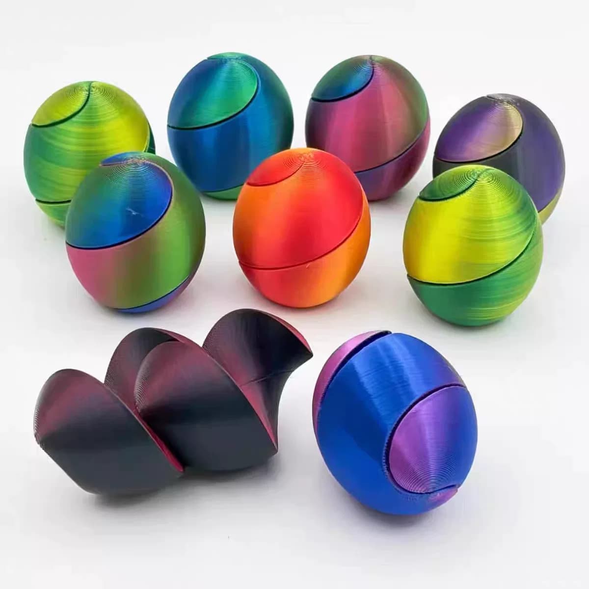 新品3d打印螺旋蛋穿梭蛋玩具复活节彩蛋创意解压儿童玩具模型 - 缩略图4