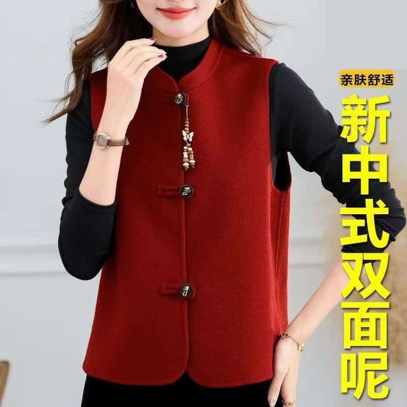 单排扣羊毛双面呢国风马甲女春秋2026新款新中式气质无袖背心上衣 - 缩略图5