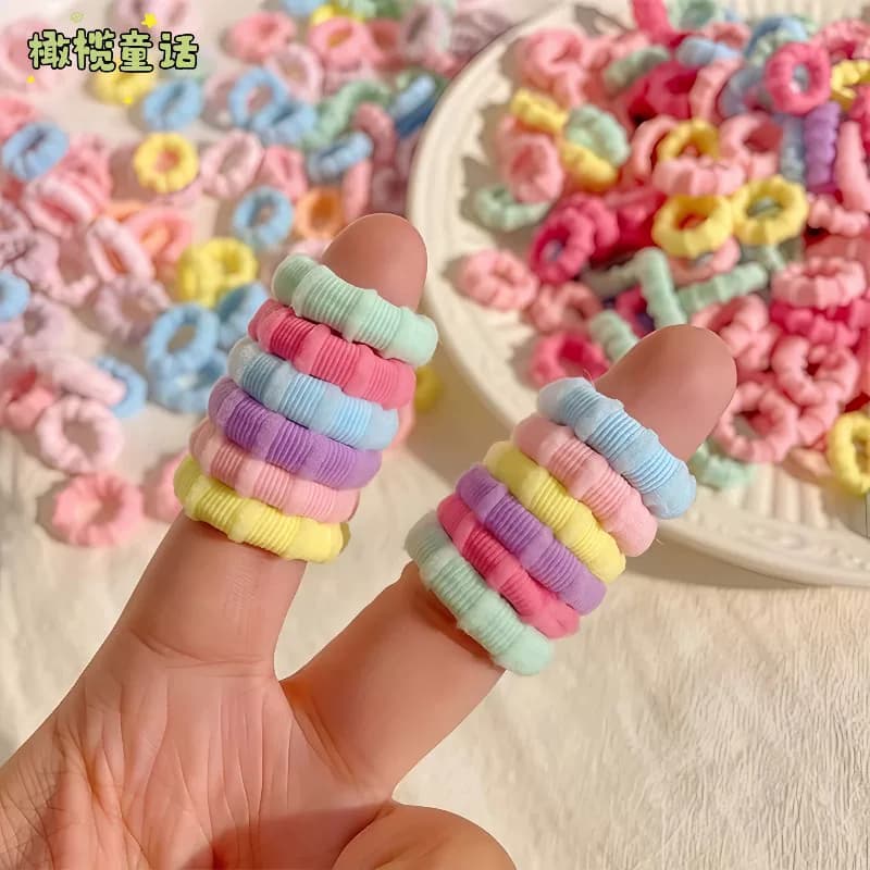 爆款日系多巴胺基础拇指圈儿童不伤发高弹力皮筋头绳宝宝女童彩色 - 缩略图4
