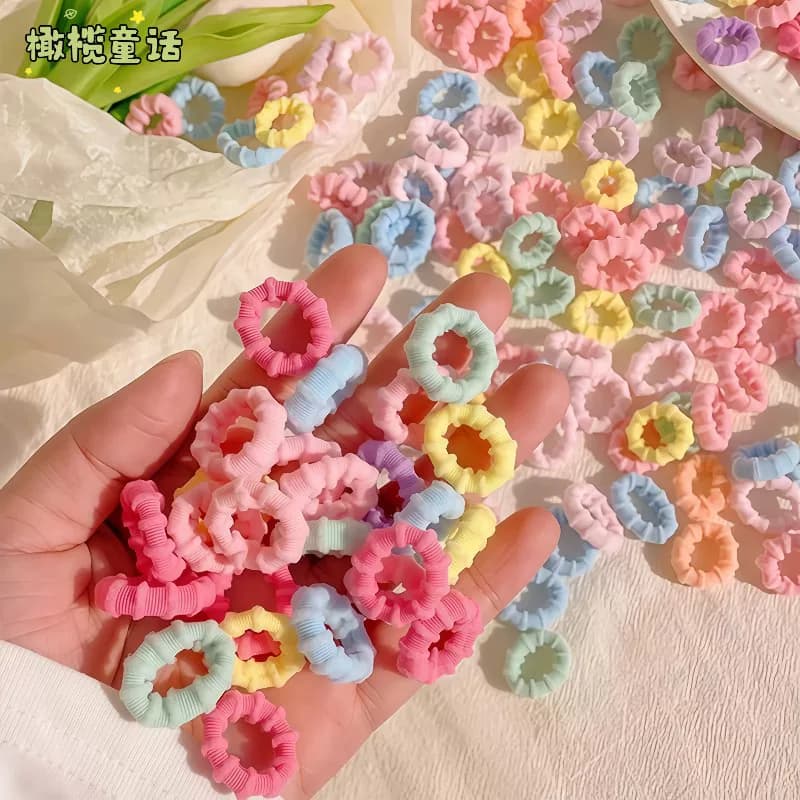 爆款日系多巴胺基础拇指圈儿童不伤发高弹力皮筋头绳宝宝女童彩色 - 缩略图5