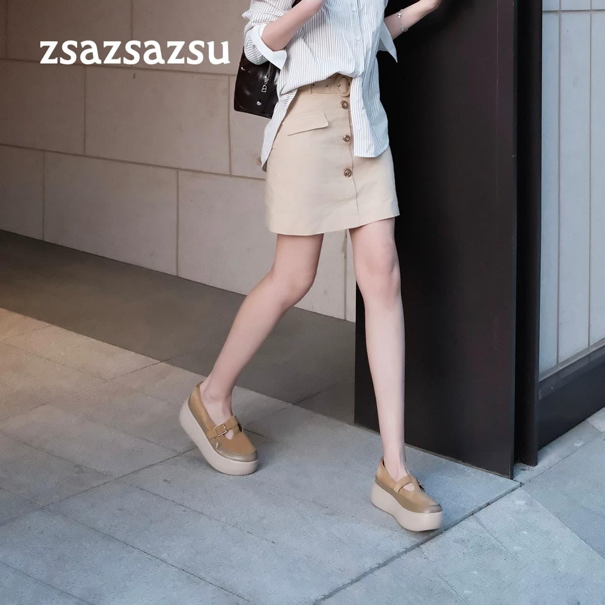 [小奶糕]莎莎苏26春夏新款休闲舒适玛丽珍单鞋复古老钱风厚底增高 - 缩略图5