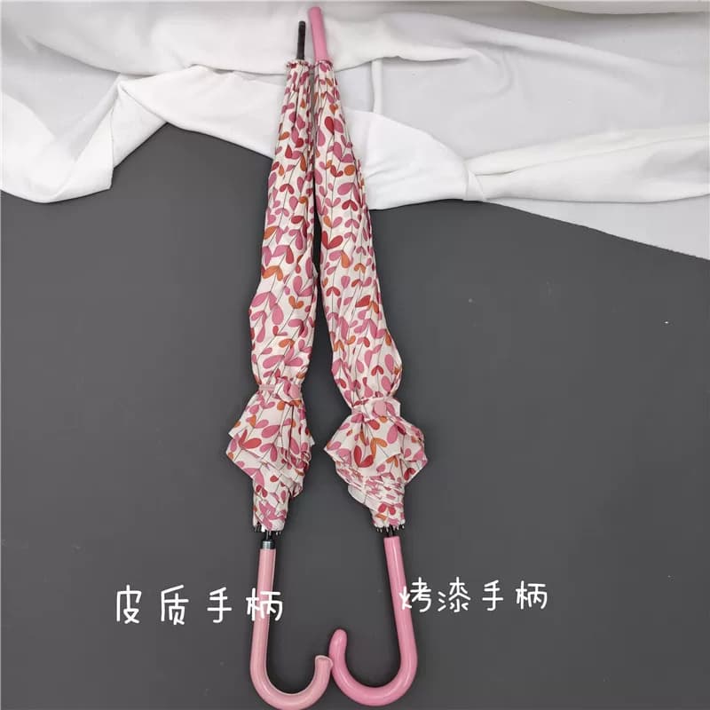 敲美奶昔粉少女心韩国原宿ins三色堇长柄雨伞自动抗风直杆外贸伞 - 缩略图4