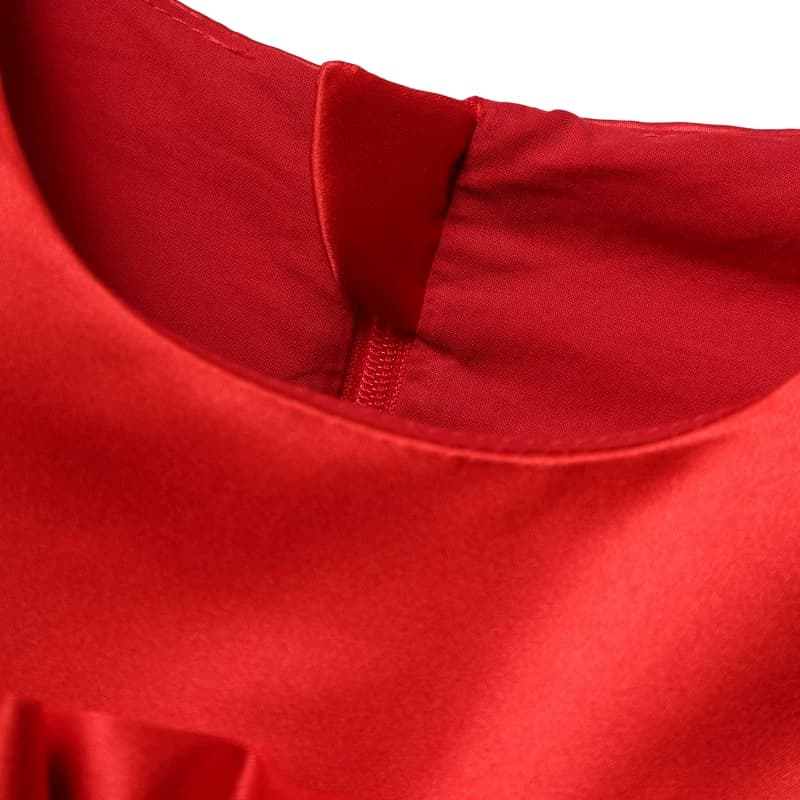 Hanakimi英国花童钢琴演出服定制红色新年礼服生日礼物女童公主裙 - 缩略图3