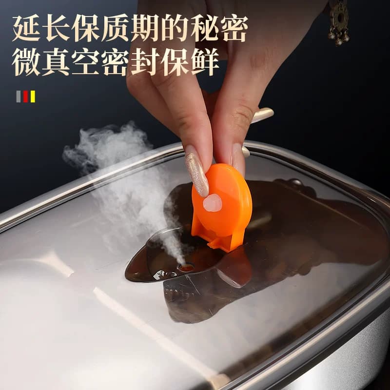304食品级不锈钢保鲜盒方盘冰箱收纳盒带盖子烧烤凉菜盘烤鱼铁盘 - 缩略图4