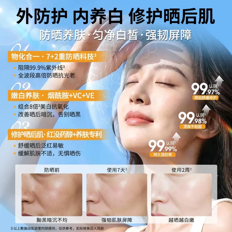 【重磅升级】韩后防晒霜户外通勤面部全身美白隔离遮瑕清爽肤感女 - 缩略图3