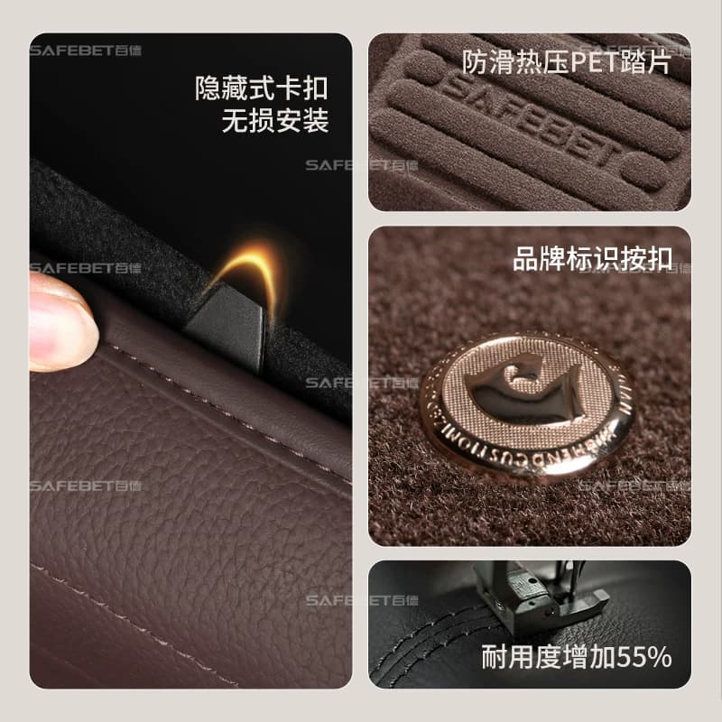 百德适用宝马X5LX7X6X37系6系GT5系4系3系X4真皮全包围汽车脚垫 - 缩略图3