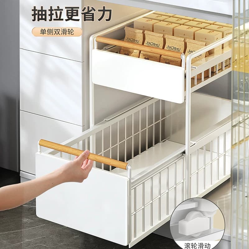 佳帮手超深抽拉置物架厨房调料抽屉式收纳架橱柜拉篮下水槽分层架 - 缩略图3