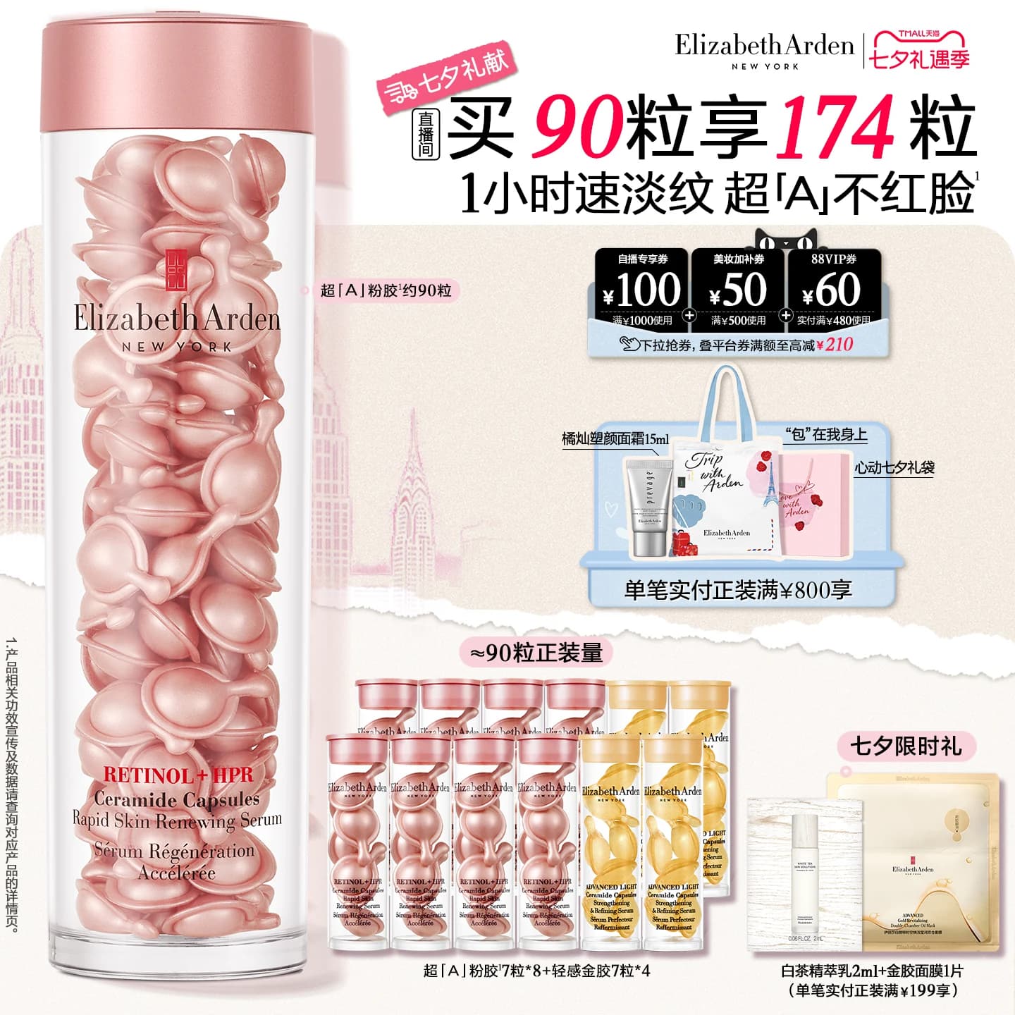 【七夕礼物】雅顿第二代粉胶精华淡纹修护 A醇抗皱精华胶囊 紧致 - 缩略图4