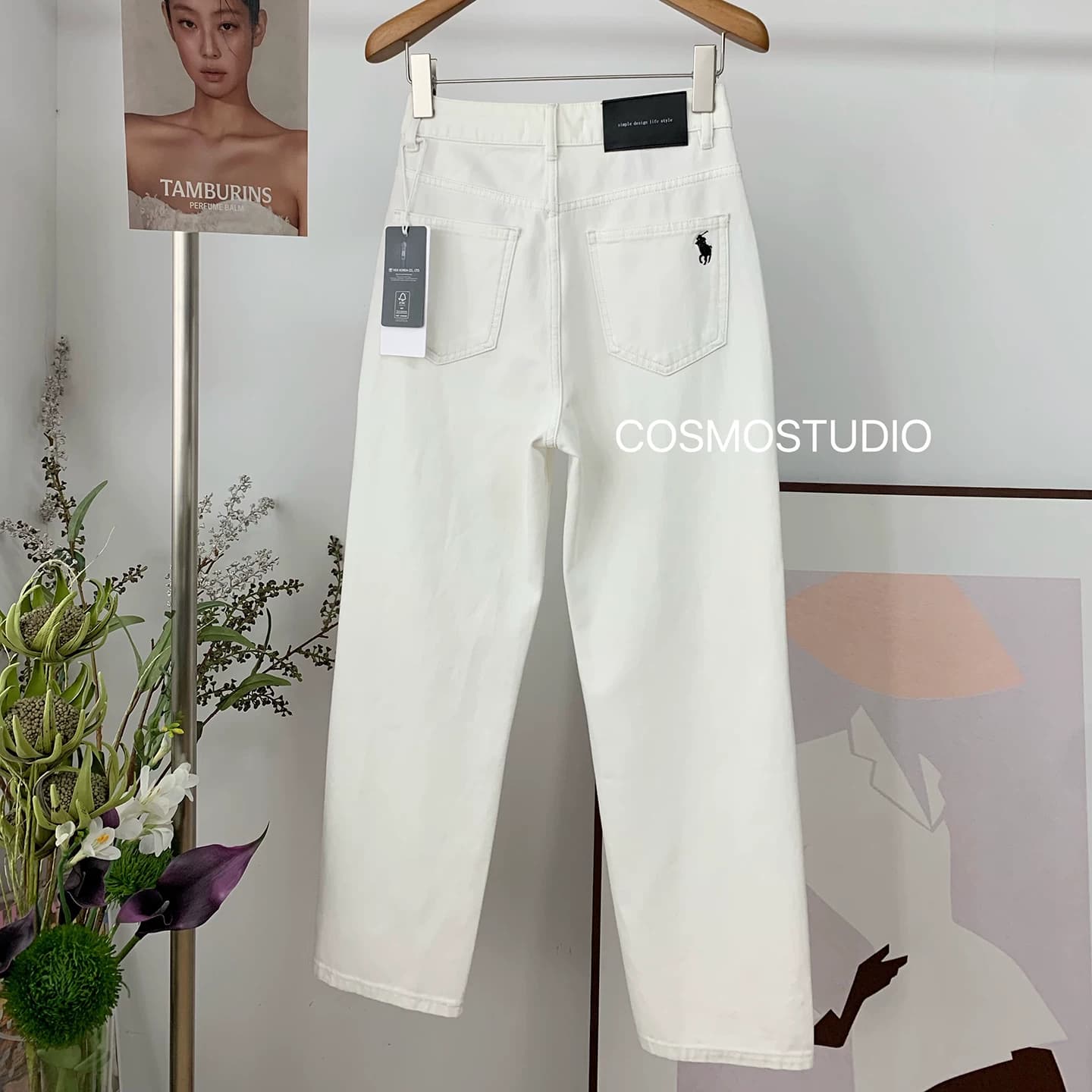 老钱风白色烟管直筒法棍牛仔裤女九分薄款四面弹力小个子显瘦夏季 - 缩略图3