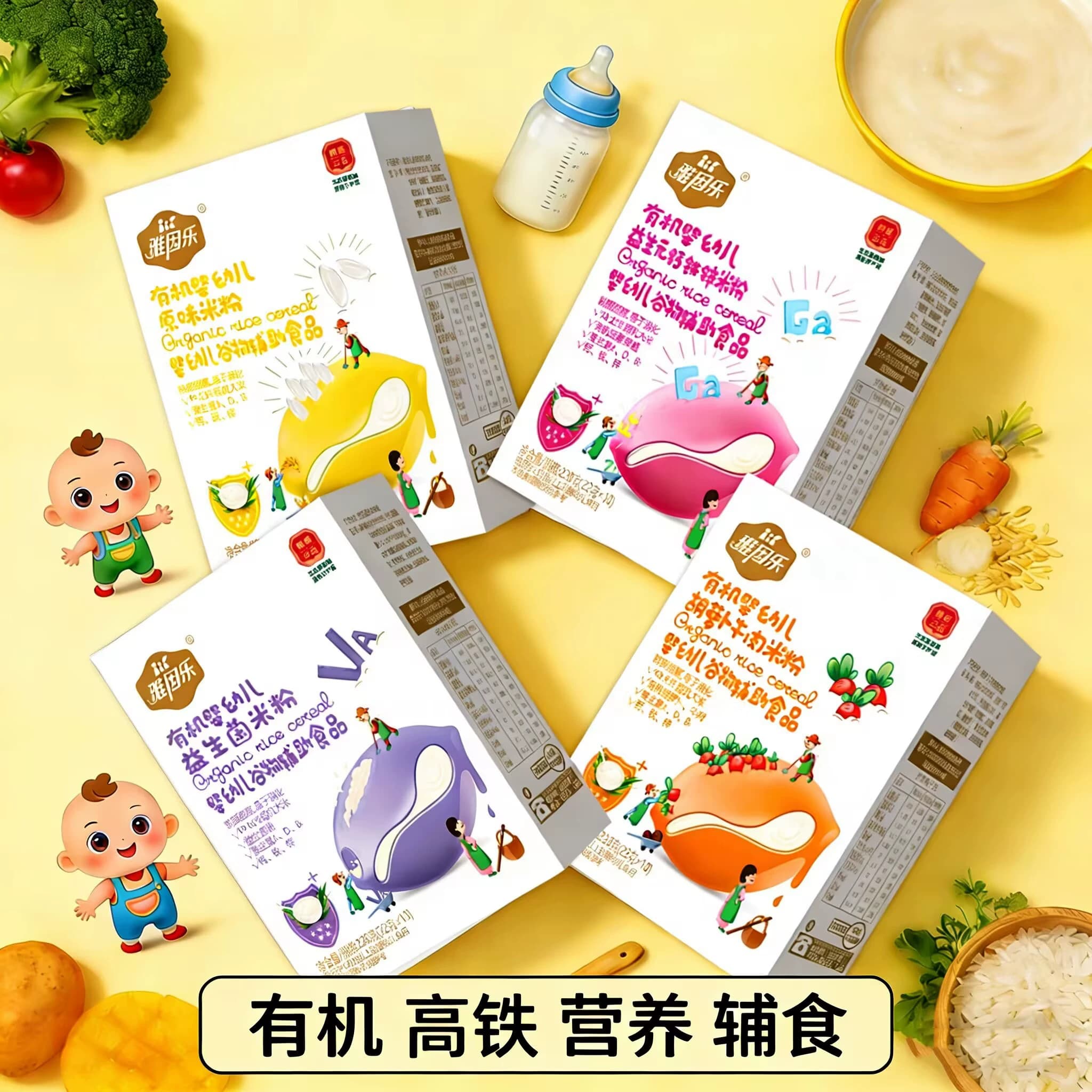 雅因乐有机高铁米粉婴儿强化铁婴幼儿大米粉宝宝辅食营养米糊6月+ - 缩略图2