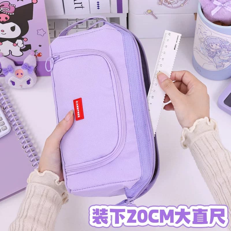开学季学校幼儿园大容量多层笔袋多功能手提文具盒简约学生铅笔盒 - 缩略图4
